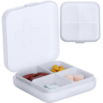 Container medicine box supplements tablets travel 4 compartments
