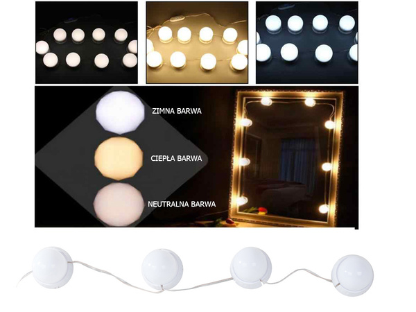 Vedl toaletní stolek zrcadlo světla make-up set 10ks