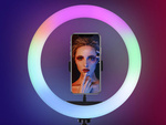 Led rgb ring light + phone holder + adjustable tripod