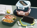 Breakfast box with compartments cutlery container microwaveable lunchbox 1000ml