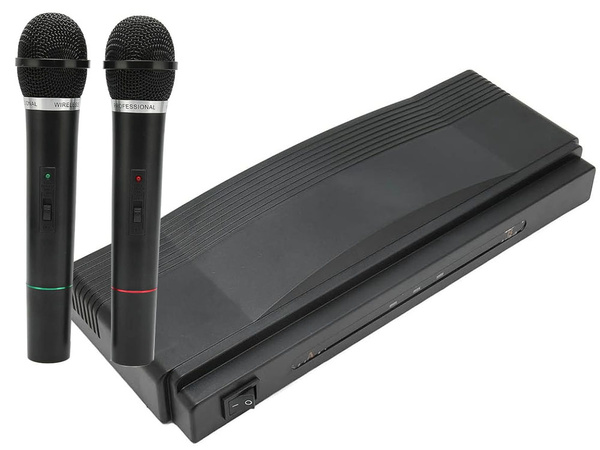 Kit karaoke 2x microphone sans fil + station