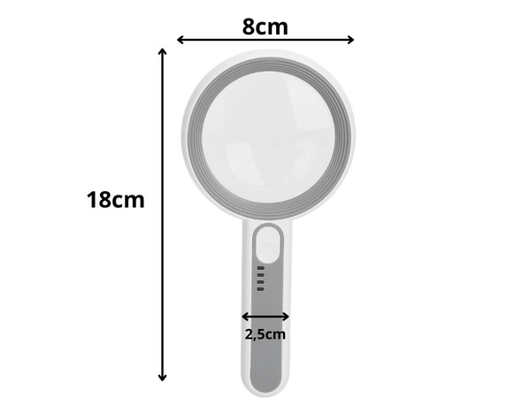 Osvětlená lupa na čtení 6-12x s led osvětlením