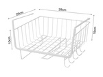 Metal basket under cabinet top 5 hooks paper holder
