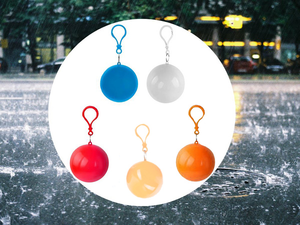 Płaszcz przeciwdeszczowy w kulce peleryna przeciwdeszczowa poncho brelok