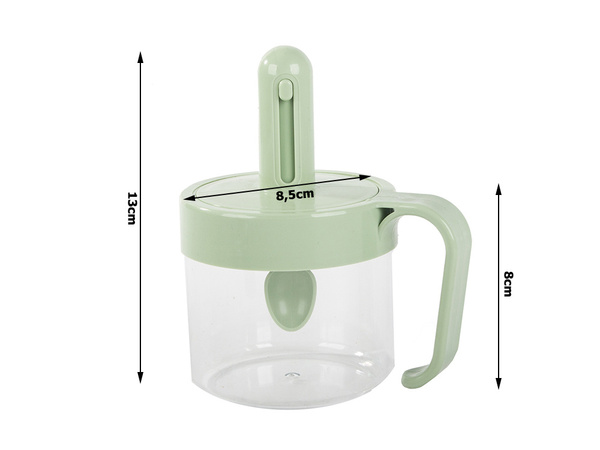 Kitchen spice container with food spoon cup with ear lock