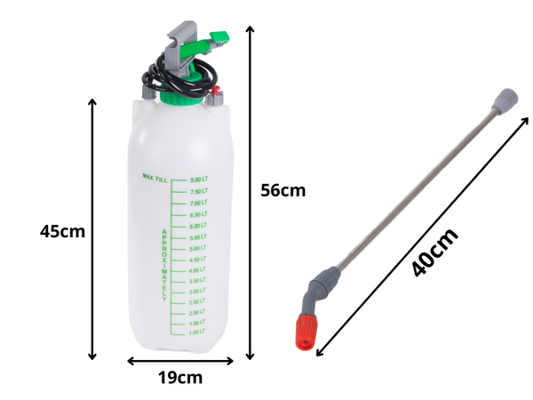 Pulverizador manual jardín 8 l + bandolera