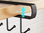 Estante colgante de cocina metal negro 6 ganchos para utensilios ganchos
