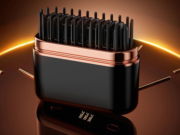 Hair straightening brush usb hair straightener temperature control