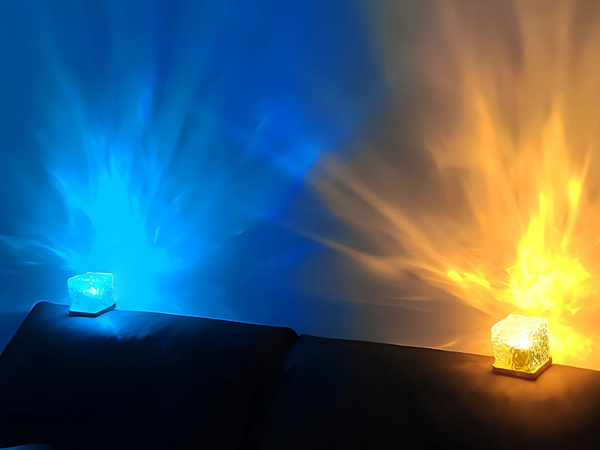 Luz de cristal rgb con mando a distancia usb cubo decorativo atmosférico de mesilla de noche