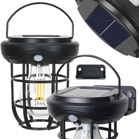 Lampara solar con sensor de movimiento crepuscular 3 modos 3 led 1800lm estanca