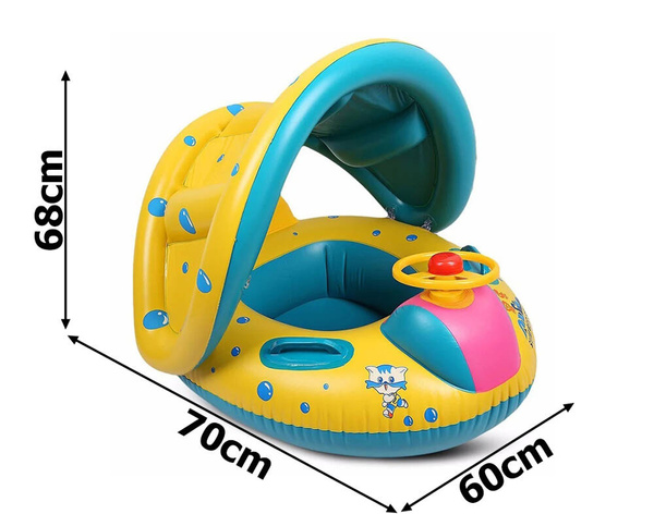 Juguete de natación hinchable con rueda y toldo con asiento