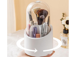 Organizador de cosméticos portacepillos de maquillaje giratorio con tapa