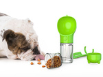 Flasche futterspender tränkebecken für hunde und katzen schüssel mit beutelspender 300 ml