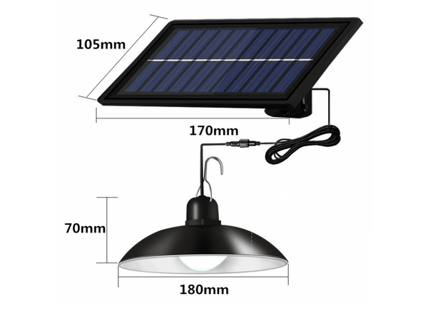 Lámpara colgante solar led para exterior con mando a distancia sensor crepuscular