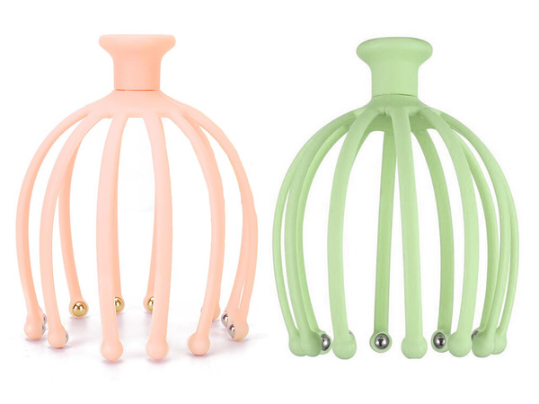 Relaxing hand-held scalp massager for head rubs