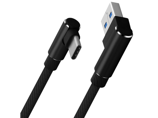 Kabel przewód usb usb-c typ c kątowy do ładowania qc do telefonu 1m