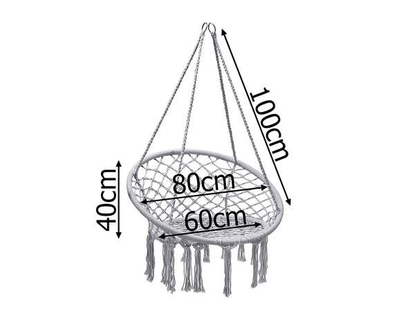 Columpio de jardín nido de cigüeña silla colgante boho 80cm