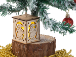 Hölzerne hängende weihnachtsbaumlaterne beleuchtung weihnachtsdekoration mickey