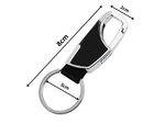 Porte-clefs métal porte-clefs faux cuir argent noir