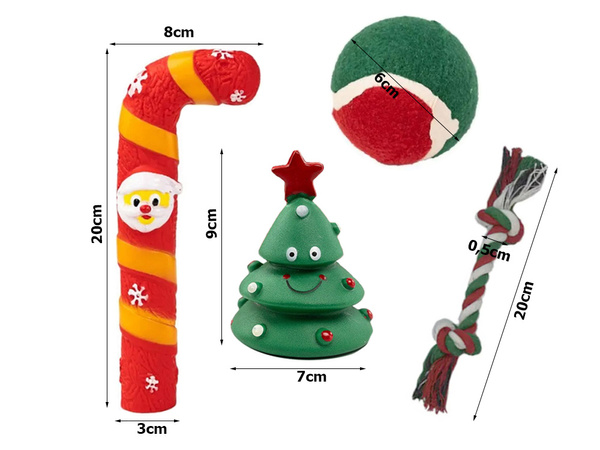 Set of dog toys dog chews tugger 4 pcs mix gift toy christmas
