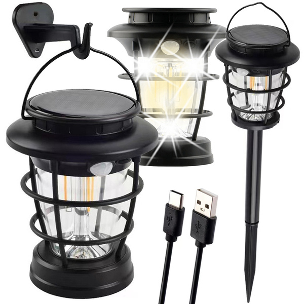 Päikesekampaania latern viinud aia latern usb hämaruse liikumisandur