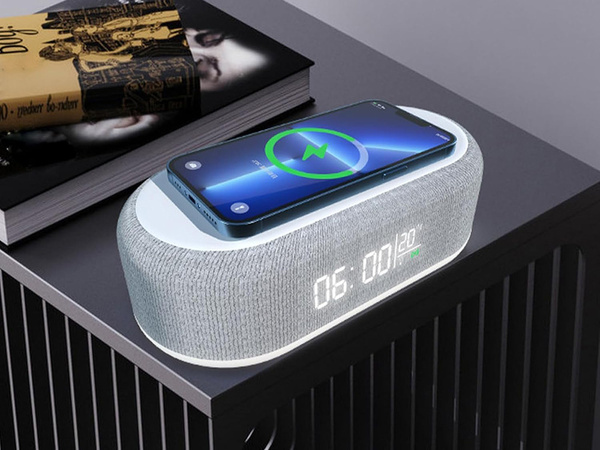 Digitális ébresztőóra elektronikus hőmérő indukciós töltő riasztó 2in1