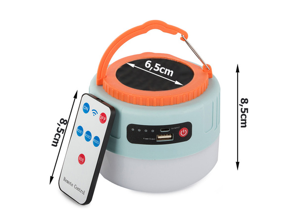 Napelemes utazási fény kempingezéshez usb led távirányítóval