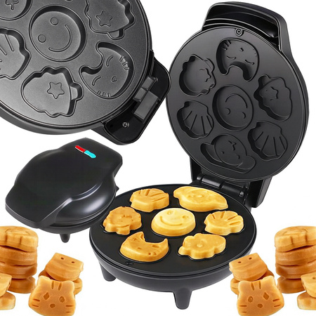 Tostadora eléctrica para gofres y galletas, moldes con diferentes diseños, 1200 W