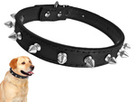 Tachonado collar de perro de cuero ecológico ajustable l