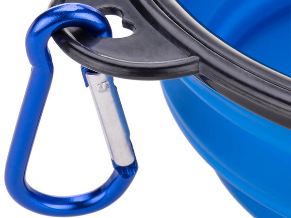Silikónová miska pre psov skladacia turistická karabína 400ml