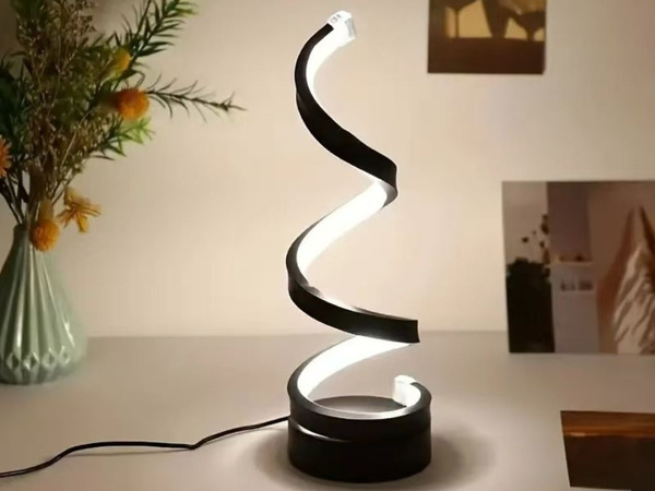 Spirálová LED stolná lampa, 3 farby svetla, regulácia jasu cez USB