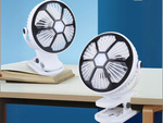 Ventilateur de bureau ventilateur debout à pince avec lumière 3 modes rechargeables