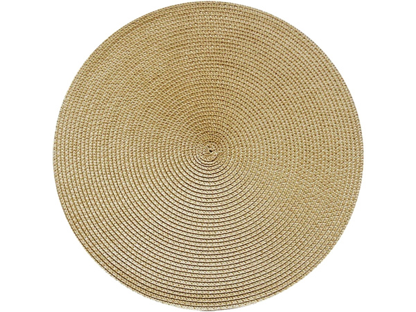 Round plate placemat kitchen plaid table mat cream