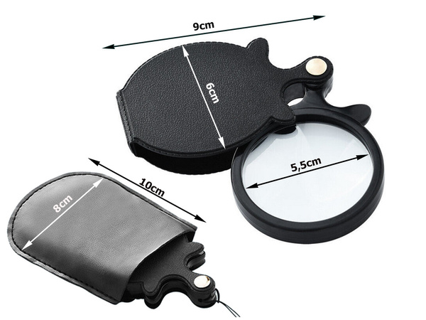 Folding magnifying glass pocket mini case lanyard