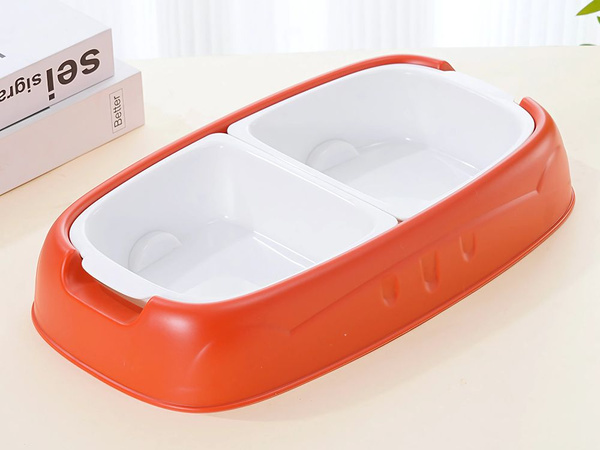 Dubultā bļoda sunim kaķim noņemamas ūdens un barības bļodas lielas plastmasas