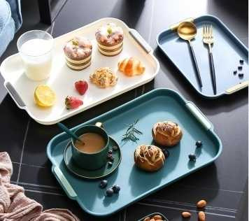 Two-layer kitchen tray with drain for dishes, vegetables, fruit, plastic