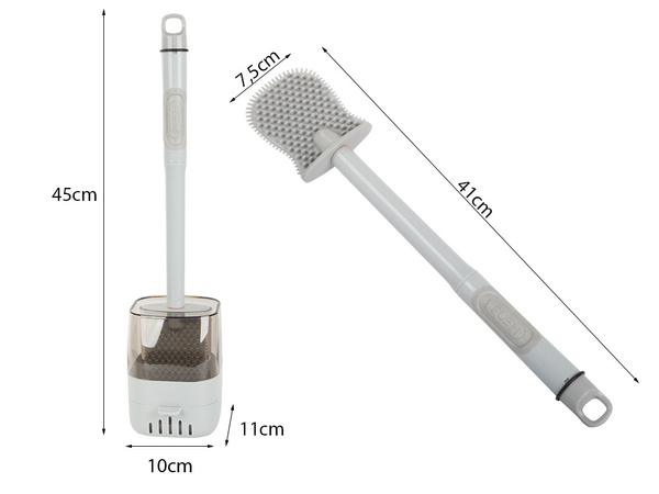 Brosse de toilette en silicone pour la salle de bain avec distributeur de liquide