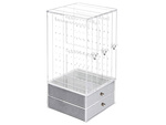 Organizator bijuterii sicriu display piele de căprioară
