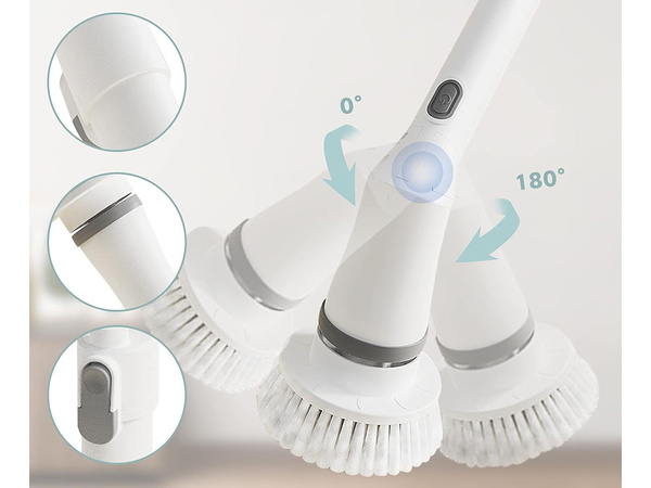 Brosse rotative électrique pour joints de carrelage mop avec 6 embouts tornado