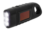LAMPE TORCHE DYNAMO SOLAIRE 3 LED CINÉTIQUE MANUELLE À MANIVELLE CLIP