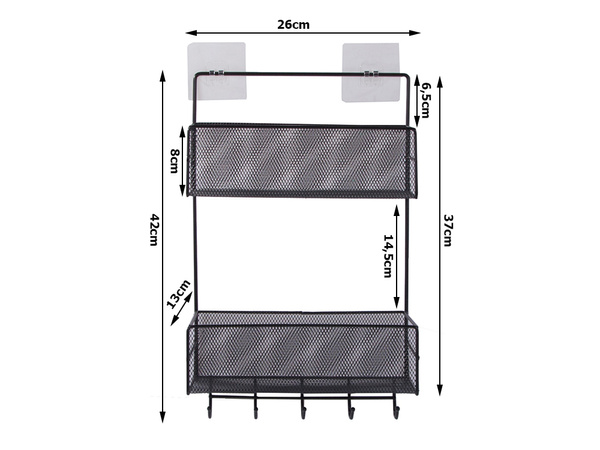 Metal organiser hanging shelf kitchen shelf bathroom hanger