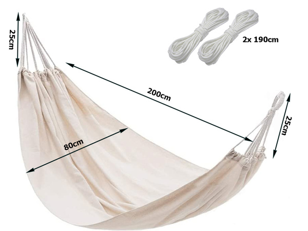 Single-space material hammak 200x80 cover boho bolso con cuerdasha