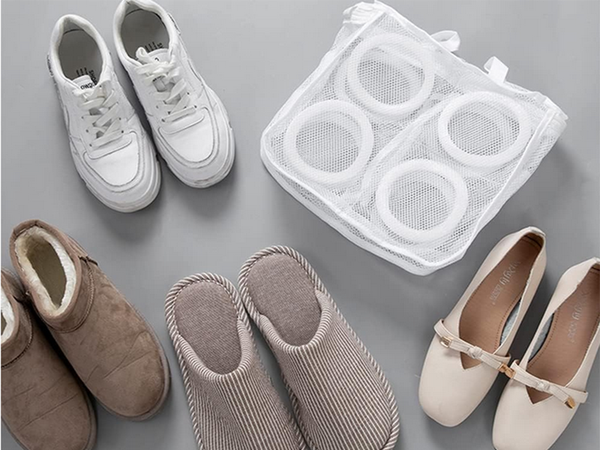 Pochette en filet pour chaussures avec fermeture à glissière sous-vêtements spacieux