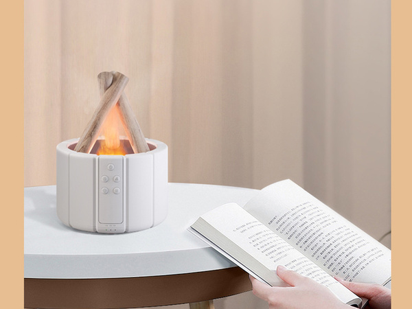Humidificador de aire usb difusor led rgb chimenea aroma niebla fuego