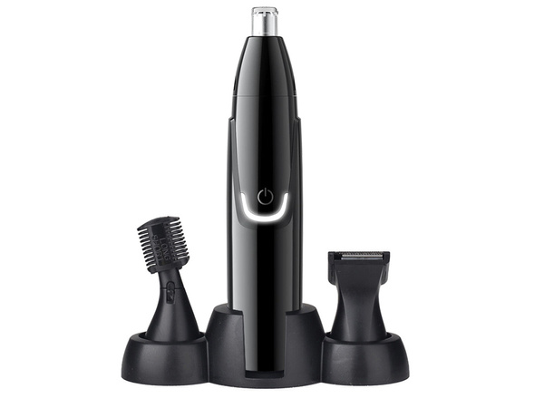 Zastřihovač chloupků v uších a nose holicí strojek na vousy a obočí 3v1 aku