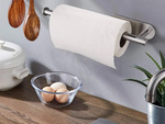 Kitchen paper towel holder adhesive metal silver loft
