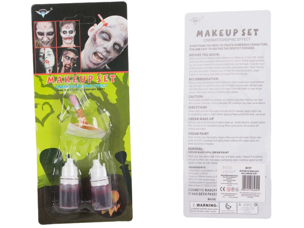 Komplet za ličenje lažnih ran komplet za ličenje halloween s krvjo, zataknjeno v svinčniku