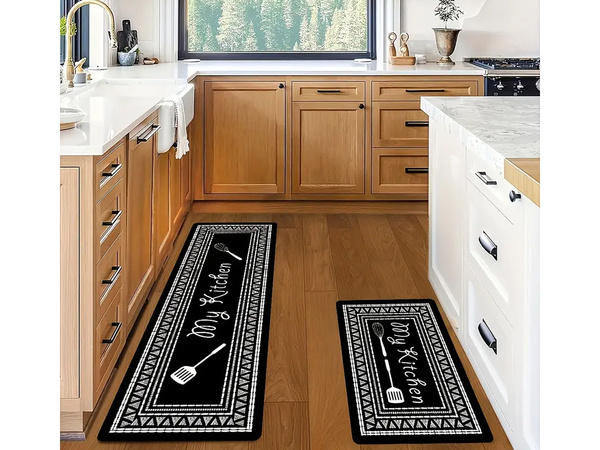 Kitchen decorative rug kit 2 pcs. Kitchen patterns rug