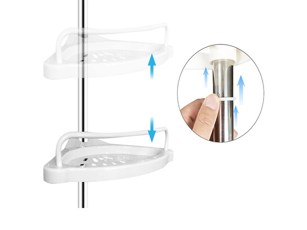 Estante esquinero baño ducha estante telescópico blanco 4 niveles