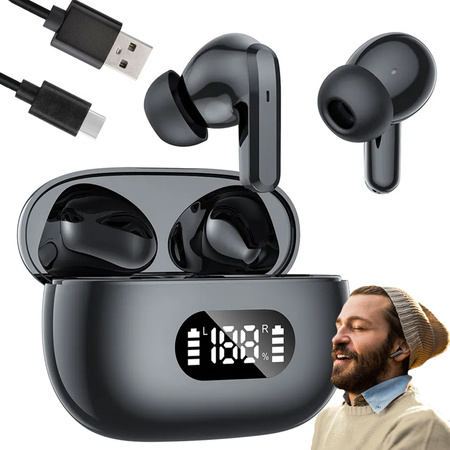 Auriculares in-ear inalámbricos bluetooth con estuche de carga led y micrófono